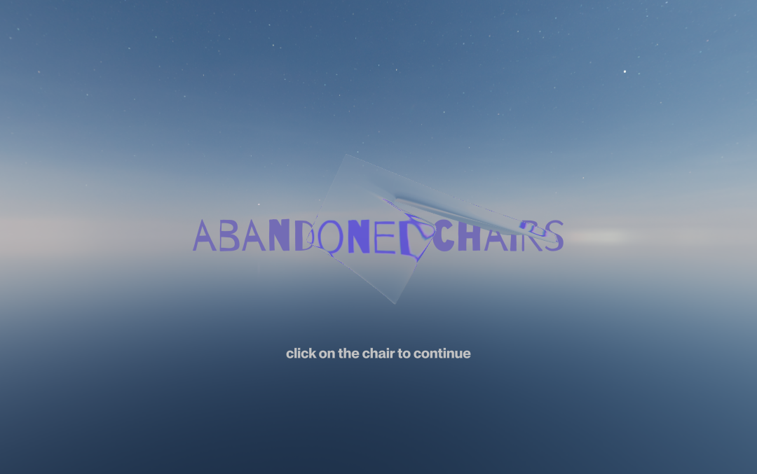 Abandoned Chairs — interactive website homepage